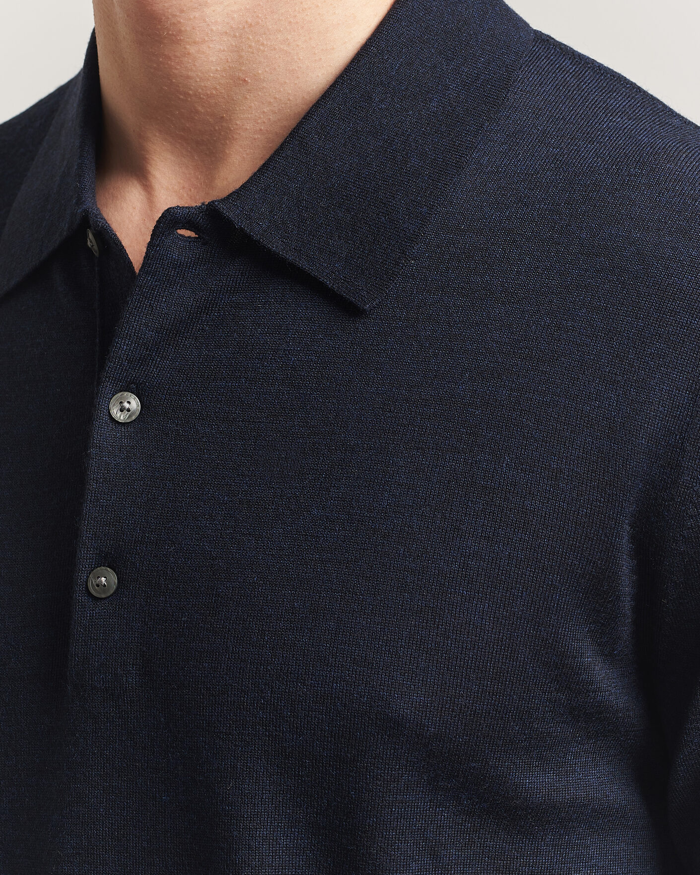 Men | Sweaters & Knitwear | Tiger of Sweden | Eross Merino Knitted Polo Light Ink