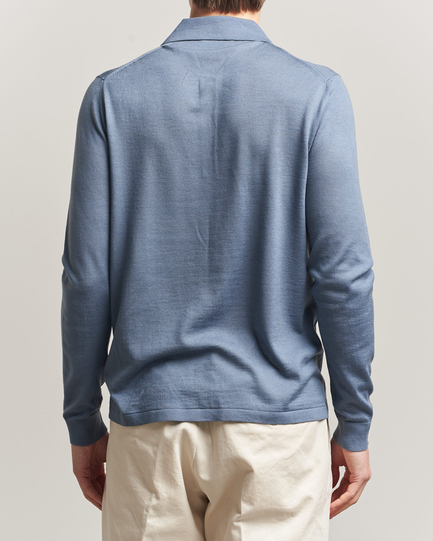 Men | Sweaters & Knitwear | Tiger of Sweden | Eross Merino Knitted Polo Dull Blue