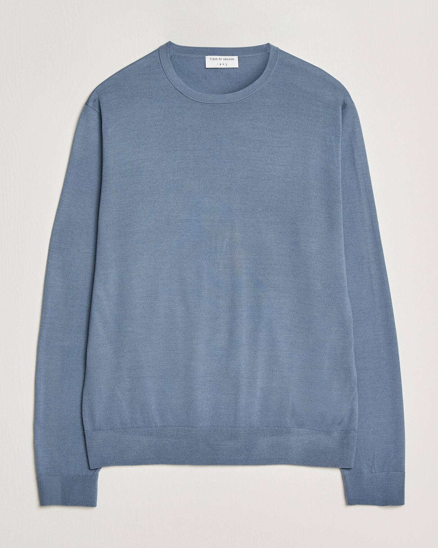 Men | Sweaters & Knitwear | Tiger of Sweden | Connor Merino Knitted Crew Neck Dull Blue