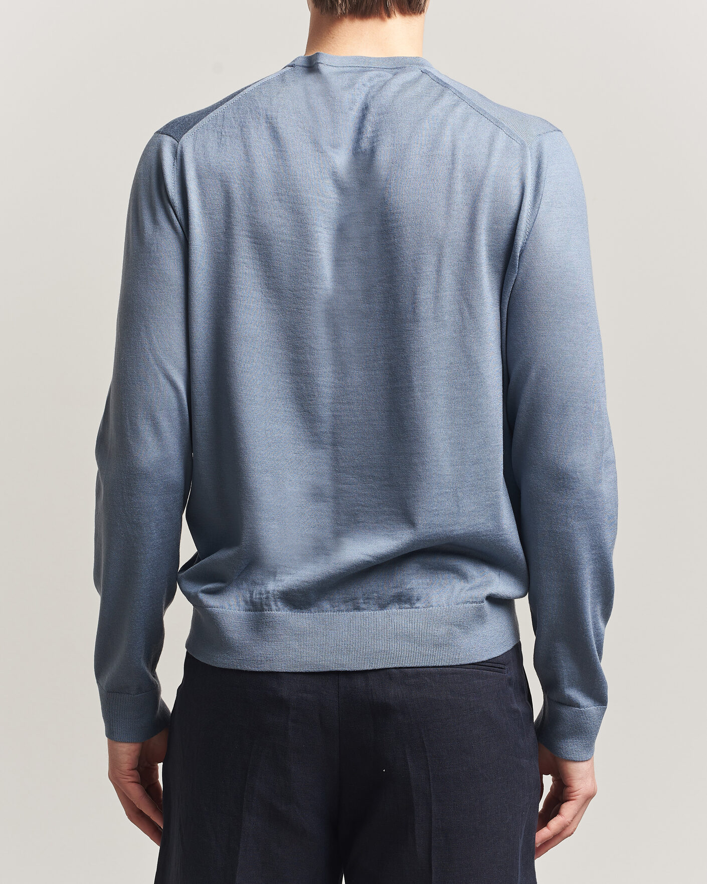 Men | Sweaters & Knitwear | Tiger of Sweden | Connor Merino Knitted Crew Neck Dull Blue