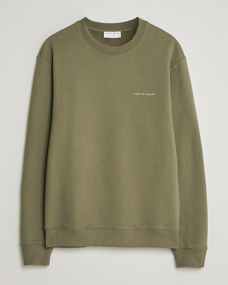 Men | Sweaters & Knitwear | Tiger of Sweden | Emerson Crew Neck Sweatshirt October Sage