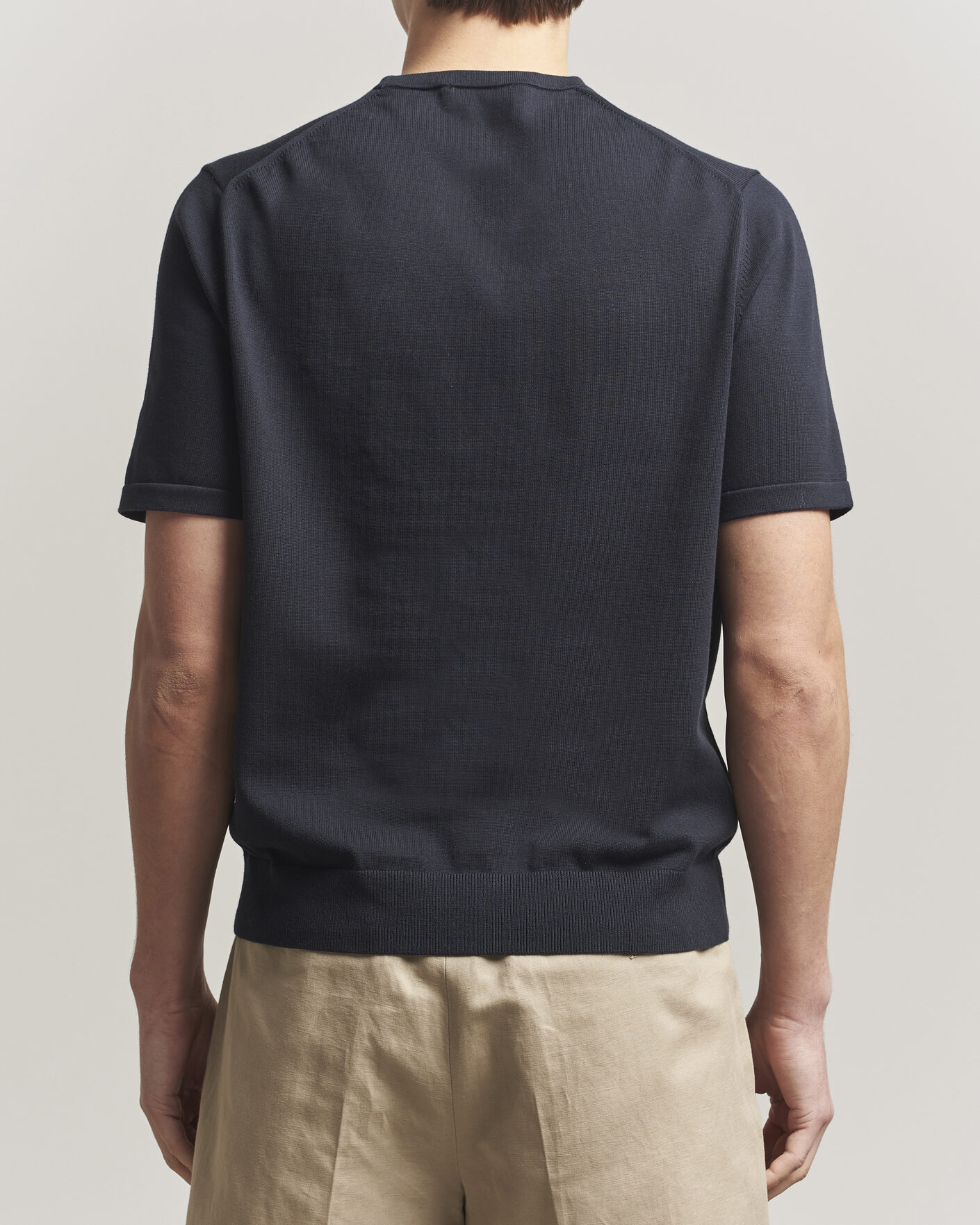 Men | T-Shirts | Tiger of Sweden | Connor Cotton Knitted T-Shirt Light Ink