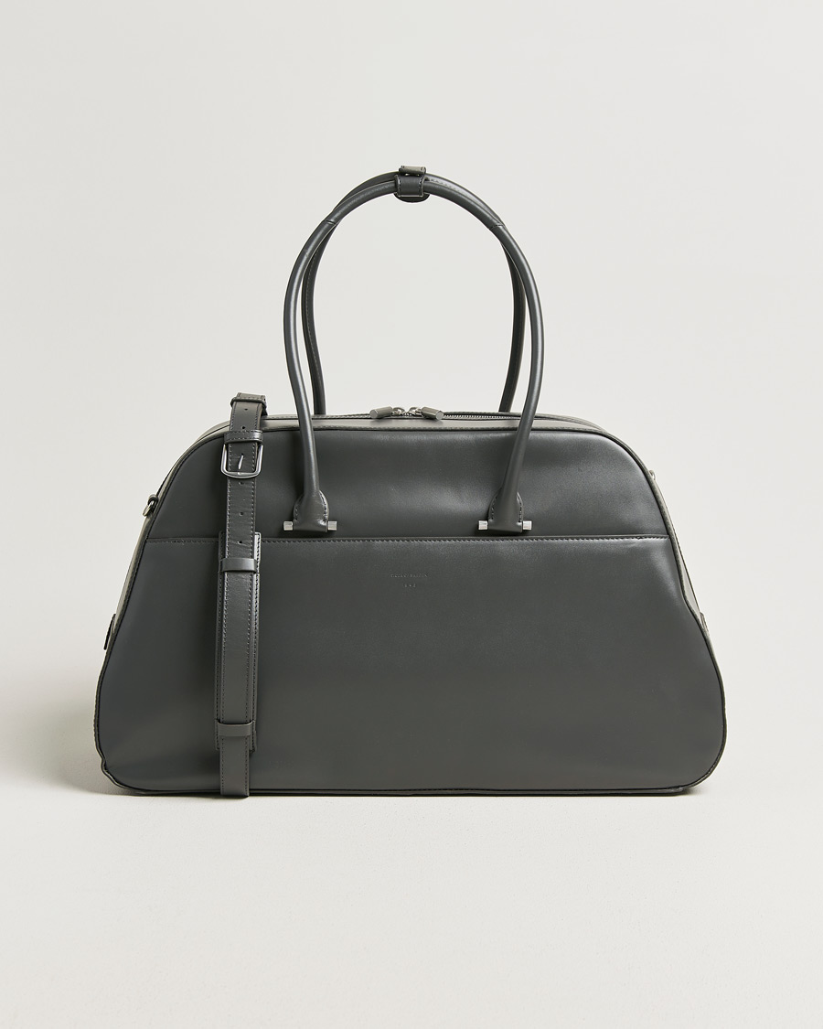 Men | Bags | Tiger of Sweden | Navisa Smooth Leather Weekendbag Jet Grey