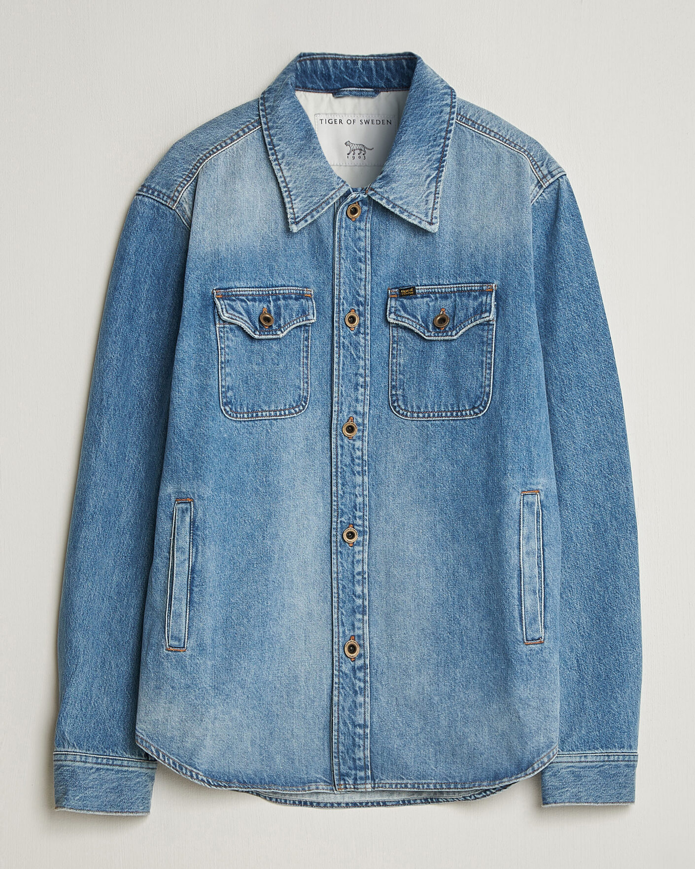 Men | Coats & Jackets | Tiger of Sweden | Get Denim Jacket Light Blue