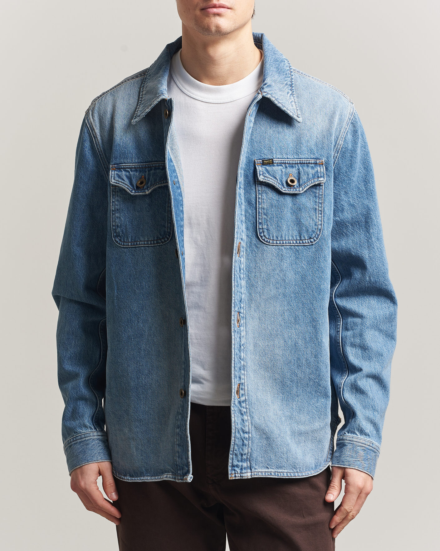 Men | Coats & Jackets | Tiger of Sweden | Get Denim Jacket Light Blue