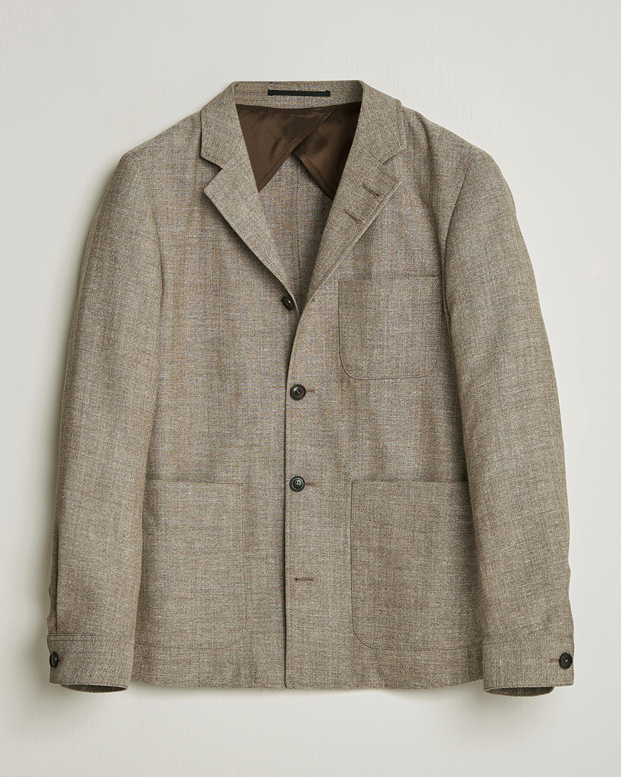 Men | Blazers | Tiger of Sweden | Harrison Wool/Linen Blazer Sawgrass Brown