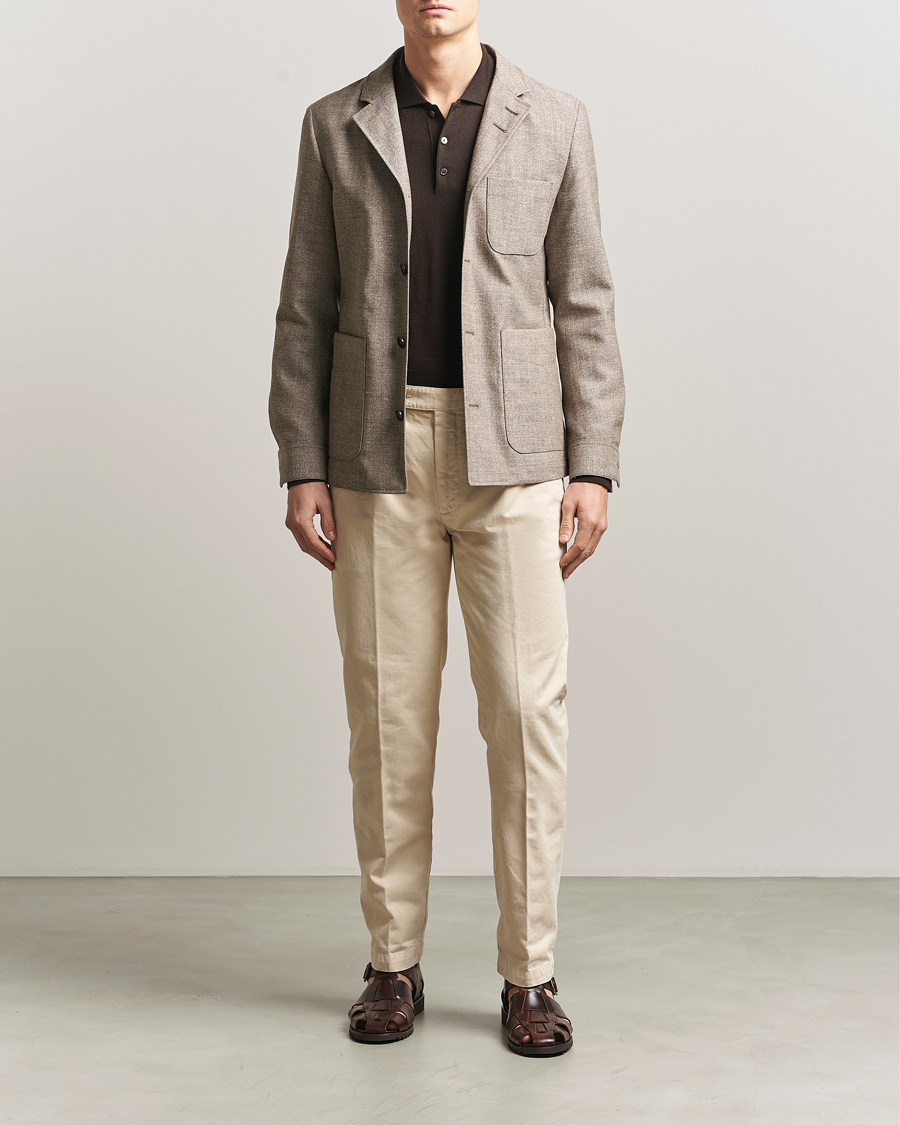 Men | Blazers | Tiger of Sweden | Harrison Wool/Linen Blazer Sawgrass Brown