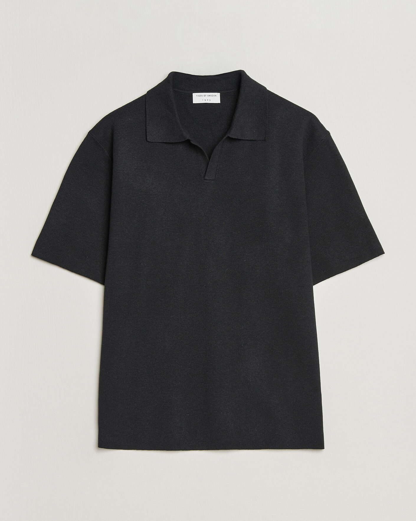 Men | Polo Shirts | Tiger of Sweden | Maelon Cotton/Linen Knitted Polo Black