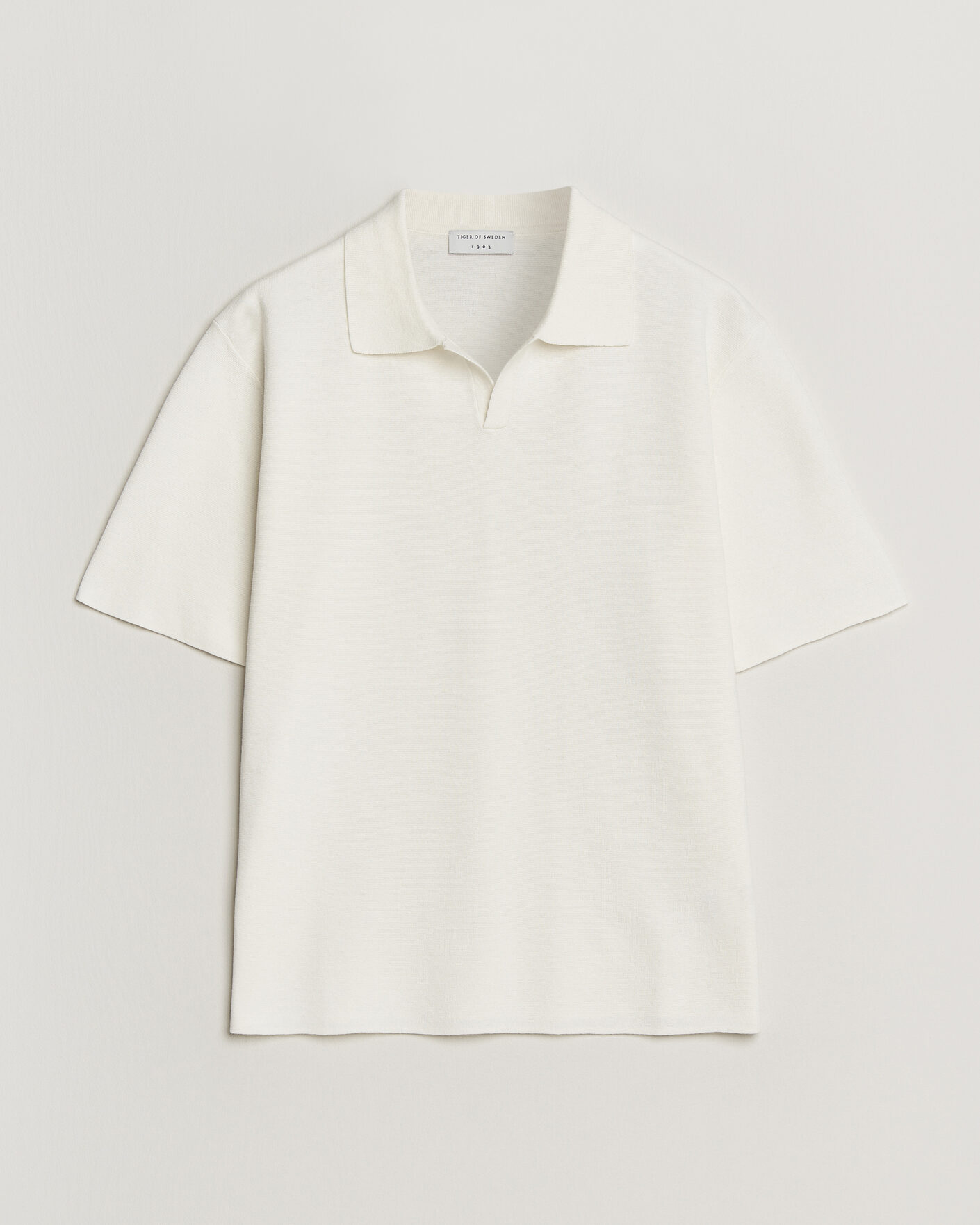 Men | Polo Shirts | Tiger of Sweden | Maelon Cotton/Linen Knitted Polo Pure White