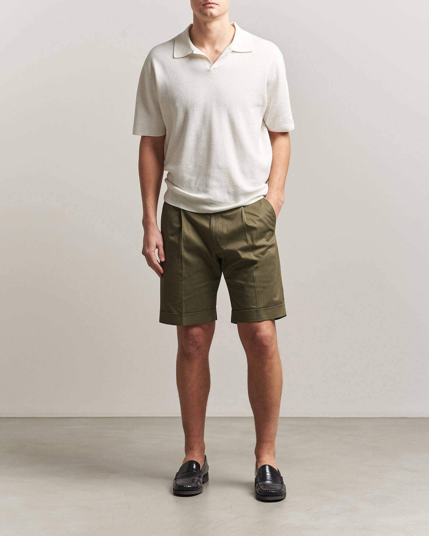 Men | Shorts | Tiger of Sweden | Tenut Cotton Chino Shorts Kalamata Green