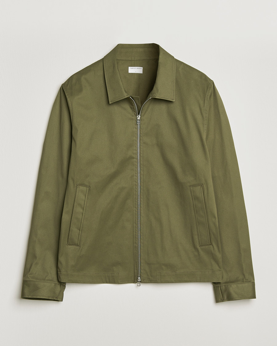 Men | Shirts | Tiger of Sweden | Barnaby Cotton Overshirt Kalamata Green