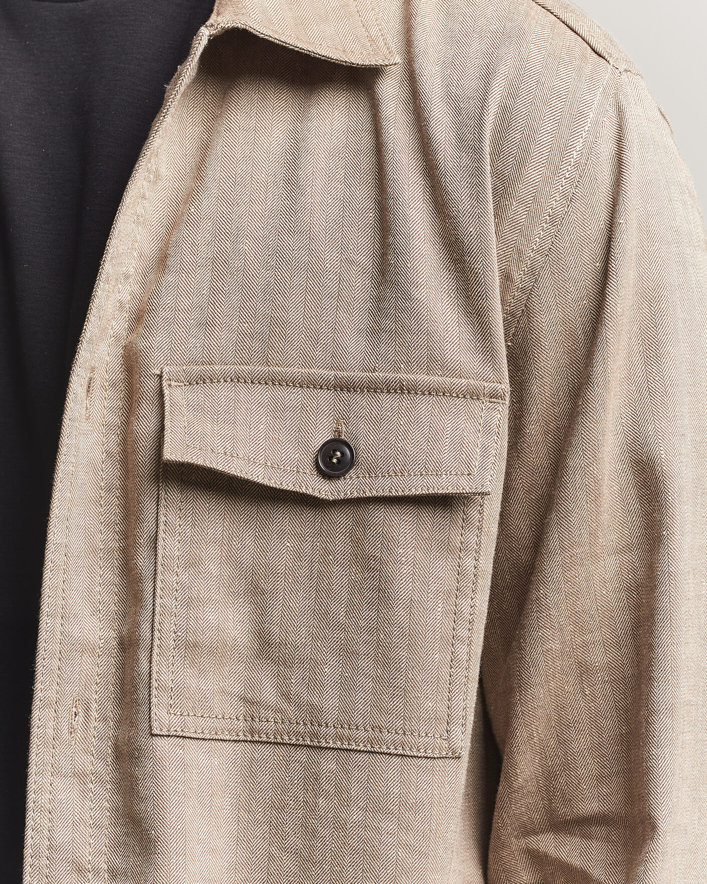 Men | Shirts | Tiger of Sweden | Bishop Linen Overshirt Vintage Beige