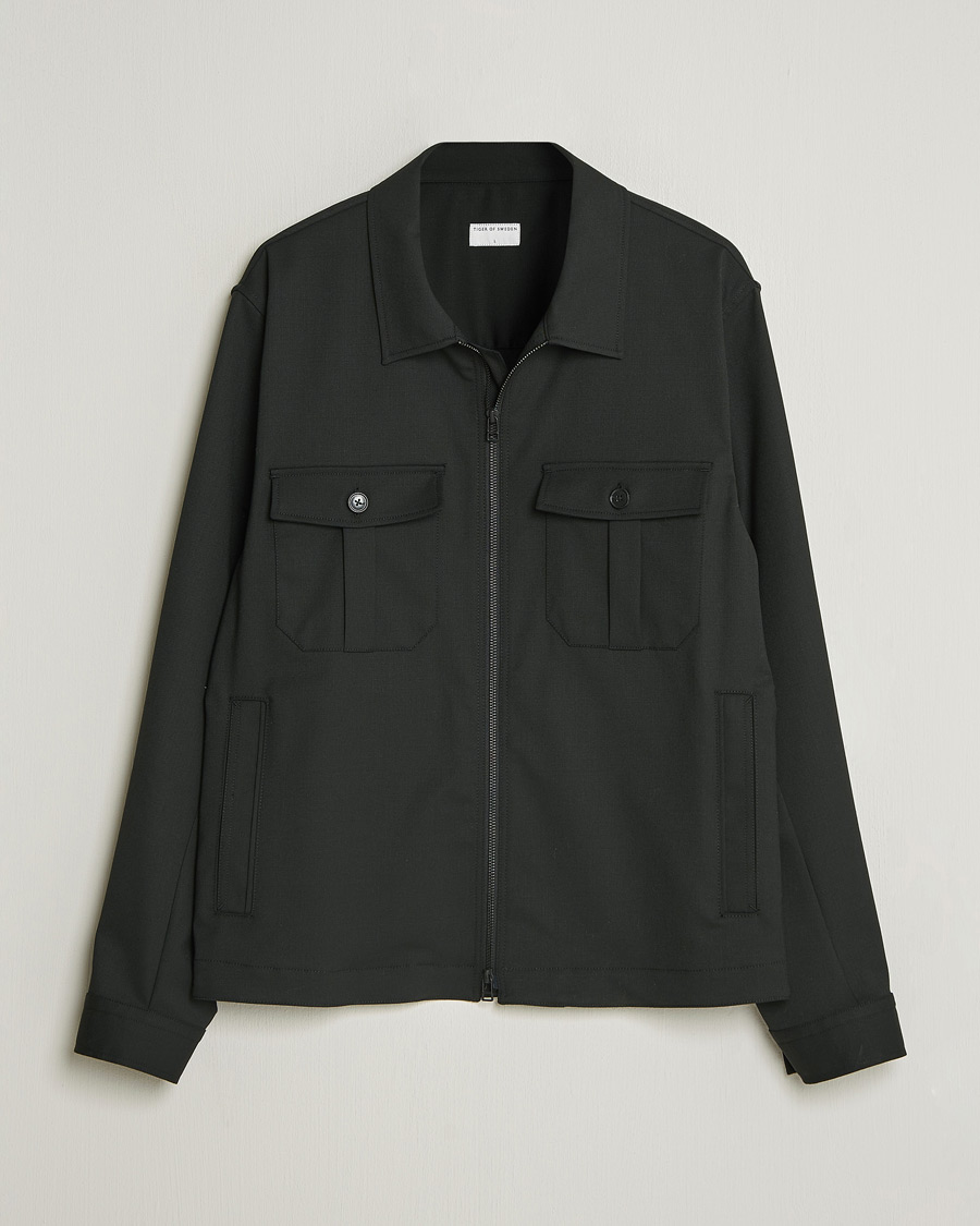 Men | Shirts | Tiger of Sweden | Barnaby Technical Overshirt Black