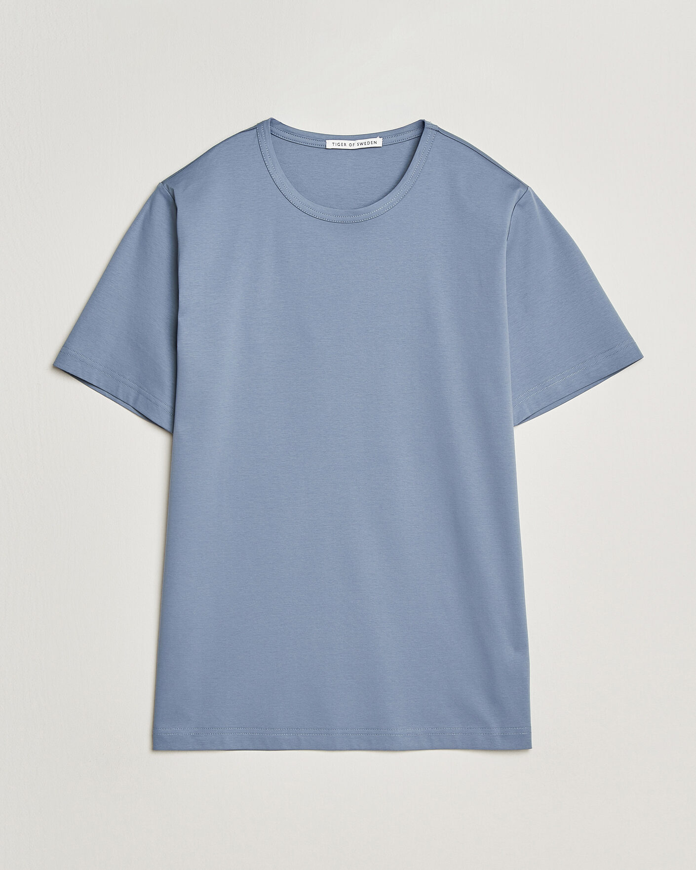 Men | T-Shirts | Tiger of Sweden | Olaf Mercerized Cotton T-Shirt Dull Blue