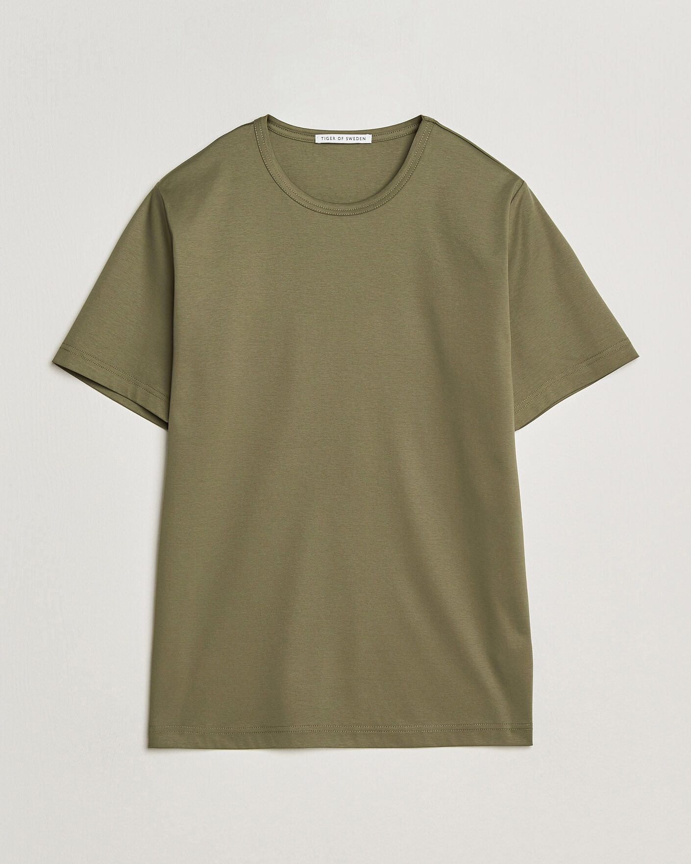 Men | T-Shirts | Tiger of Sweden | Olaf Mercerized Cotton T-Shirt Kalamata Green