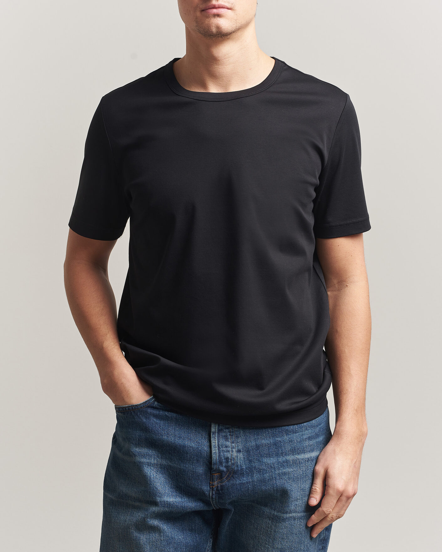 Men | T-Shirts | Tiger of Sweden | Olaf Mercerized Cotton T-Shirt Black