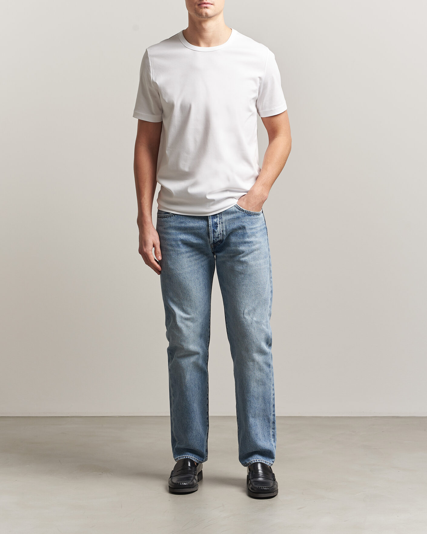 Men | T-Shirts | Tiger of Sweden | Olaf Mercerized Cotton T-Shirt Pure White