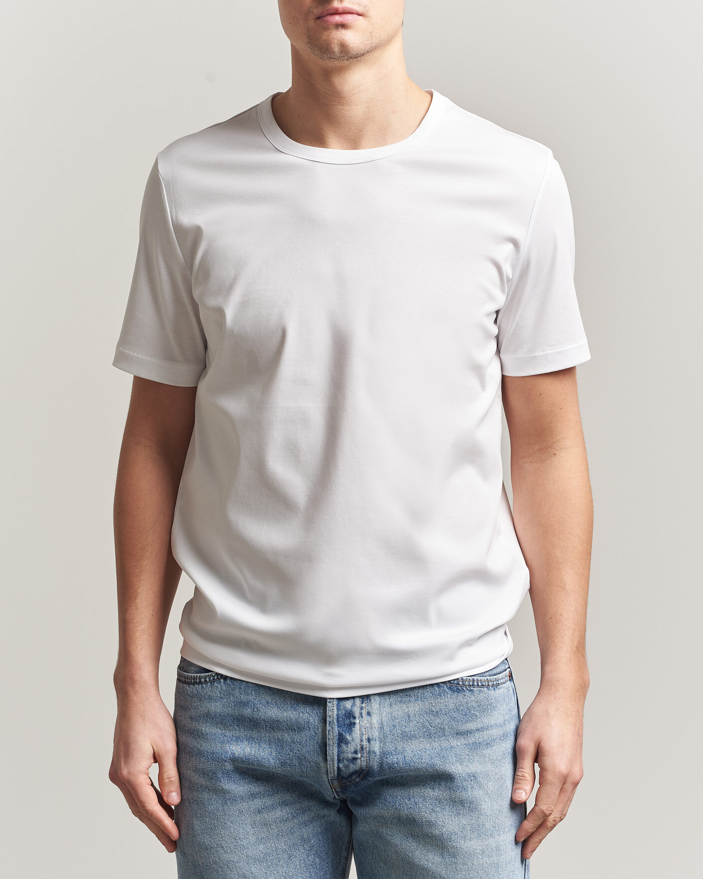 Men | T-Shirts | Tiger of Sweden | Olaf Mercerized Cotton T-Shirt Pure White