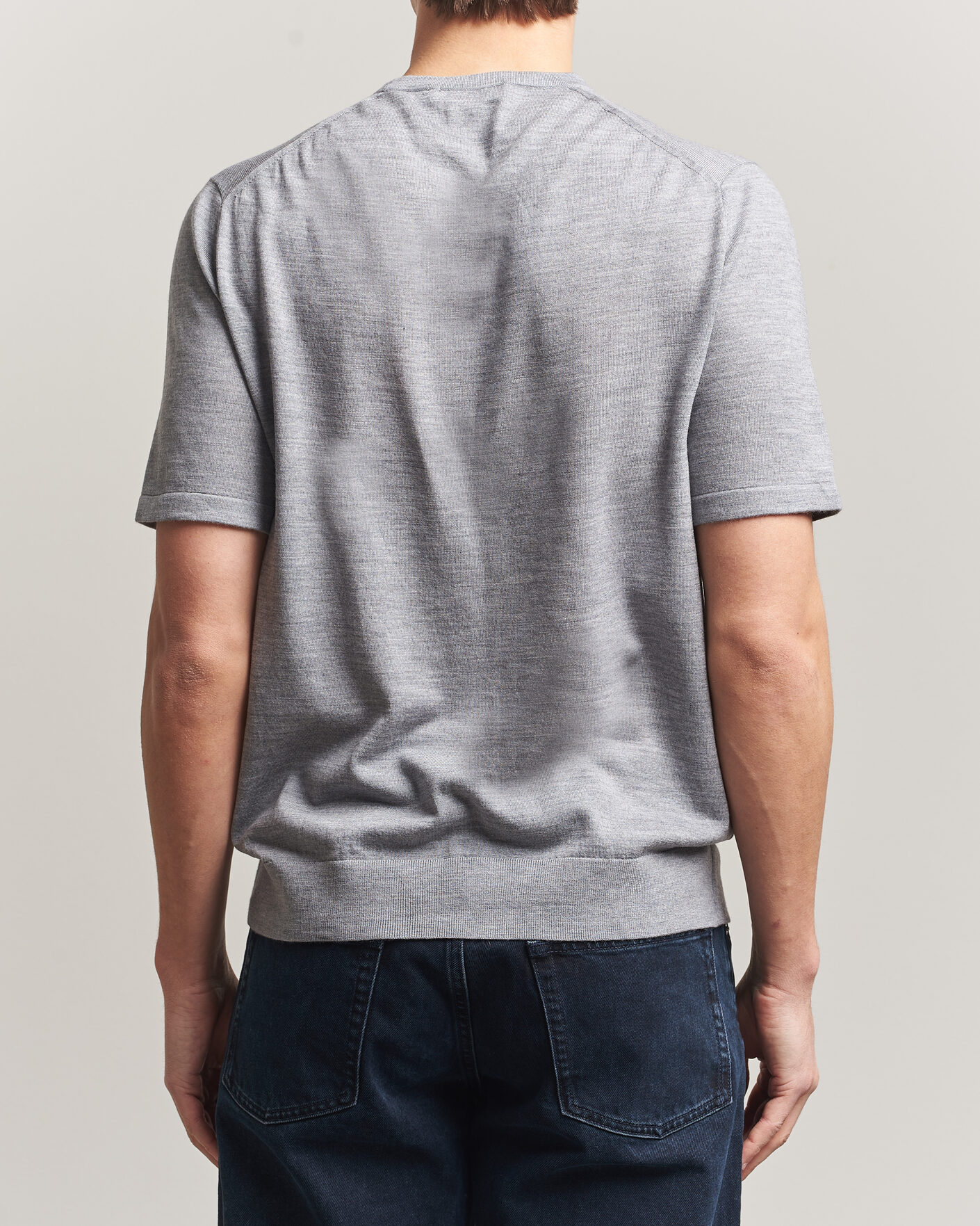 Men | T-Shirts | Tiger of Sweden | Connor Knitted Crew Neck T-Shirt Grey Melange