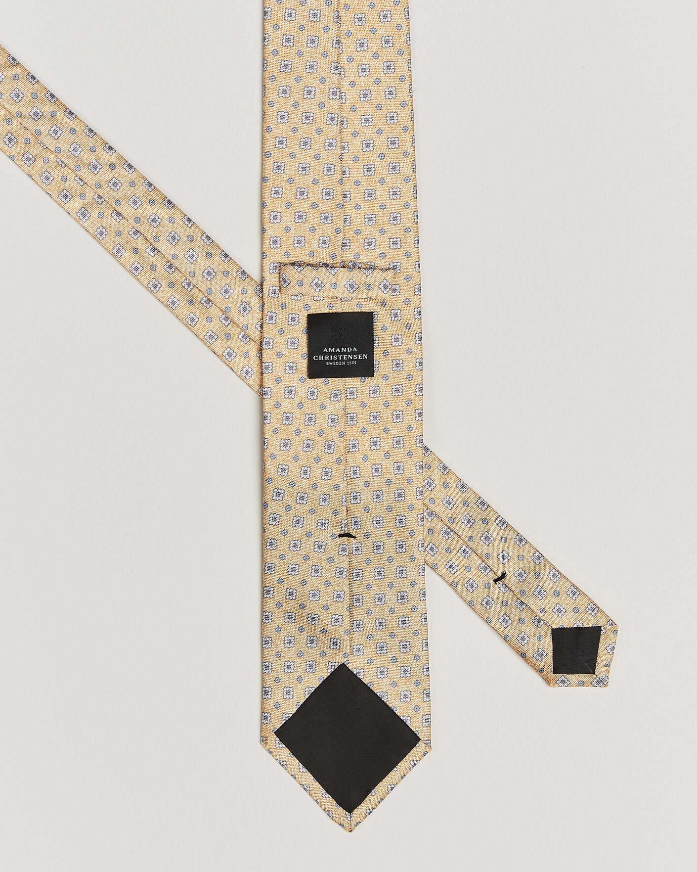 Men | Ties | Amanda Christensen | Silk Oxford 8cm Flower Tie Yellow