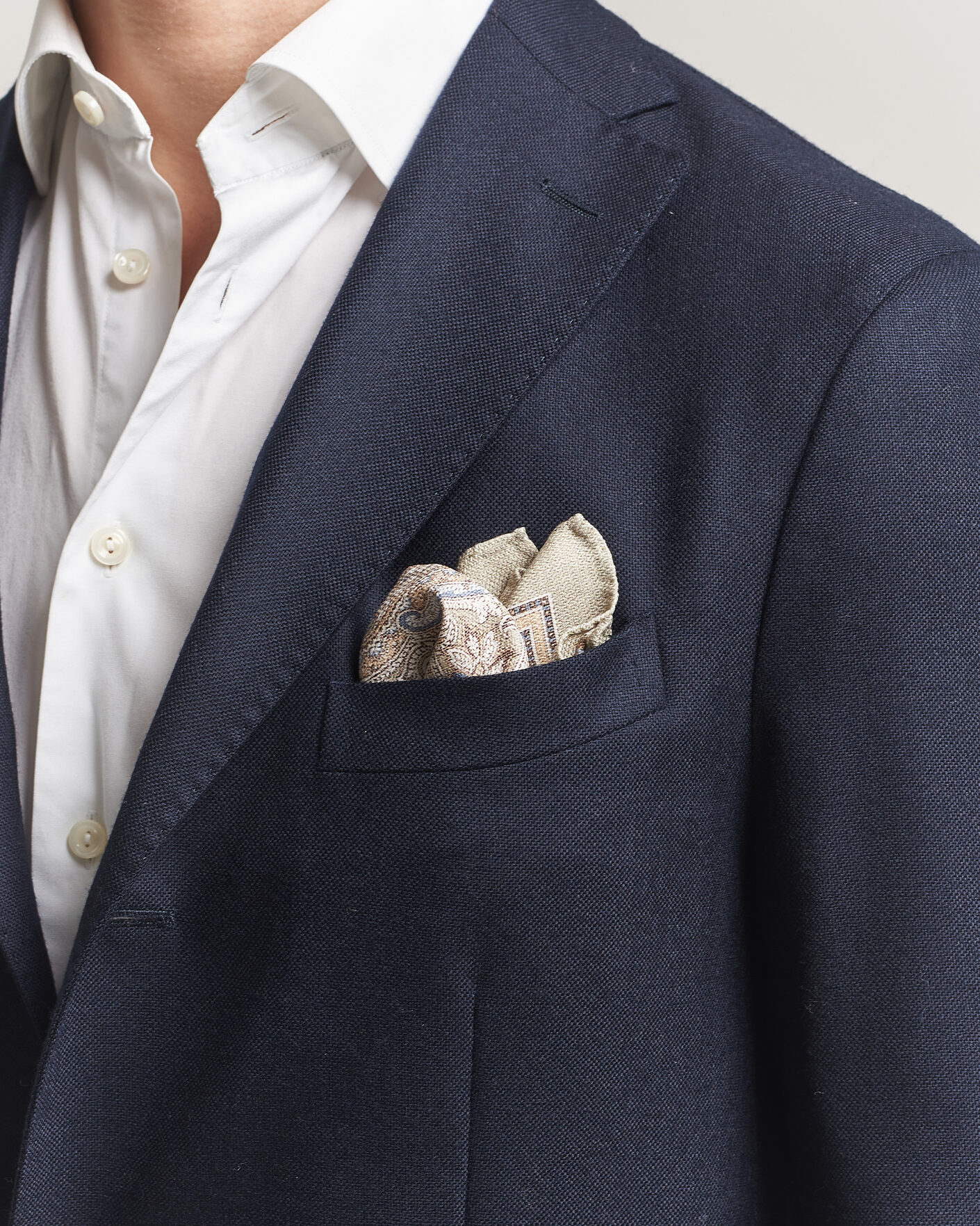 Men | Pocket Squares | Amanda Christensen | Silk Shappe Double Faced Pocket Square Green