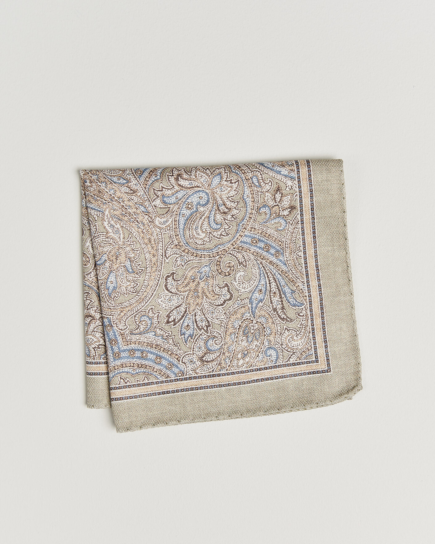 Men | Pocket Squares | Amanda Christensen | Silk Shappe Double Faced Pocket Square Green