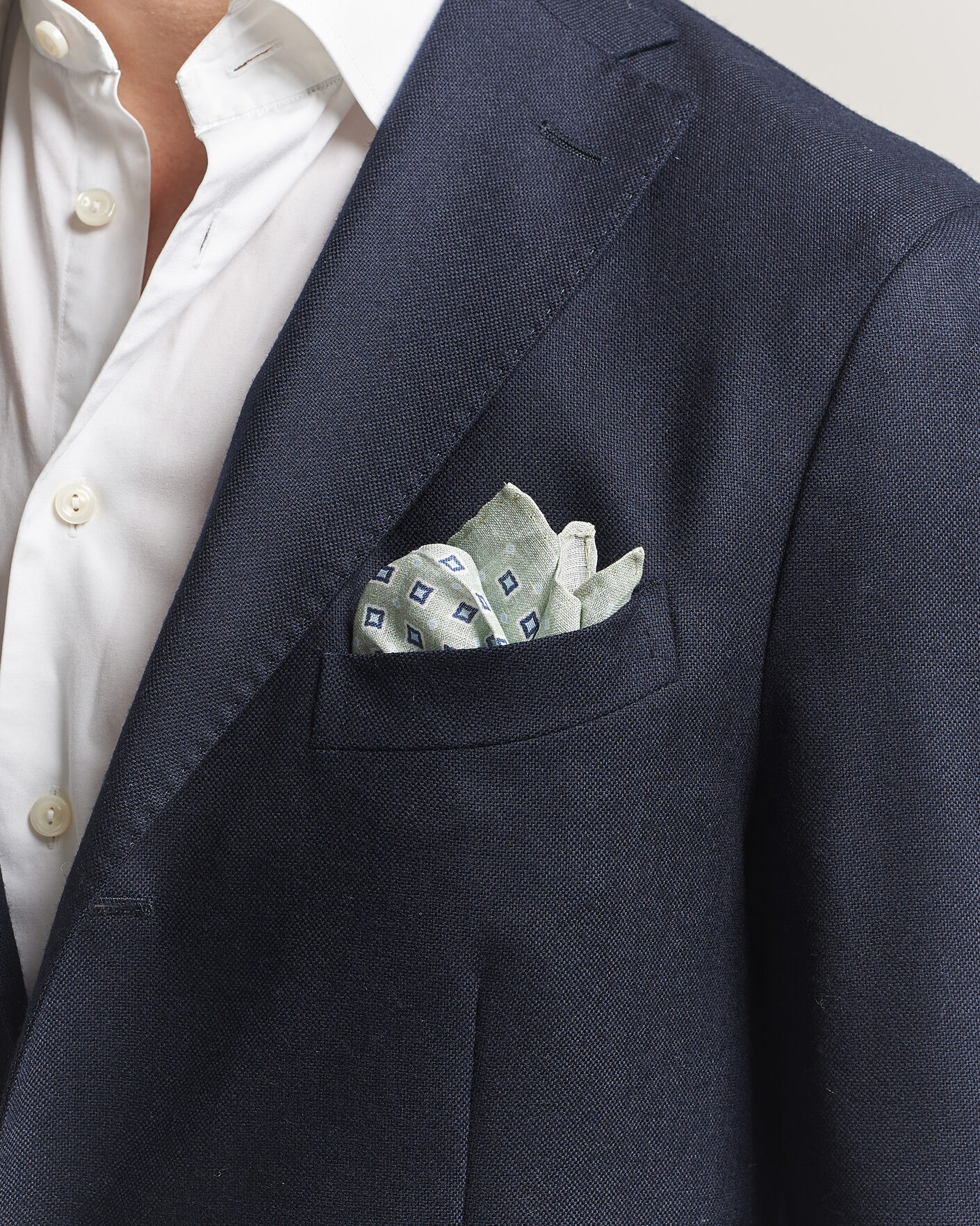 Men | Pocket Squares | Amanda Christensen | Linen Medallion Pocket Square Green