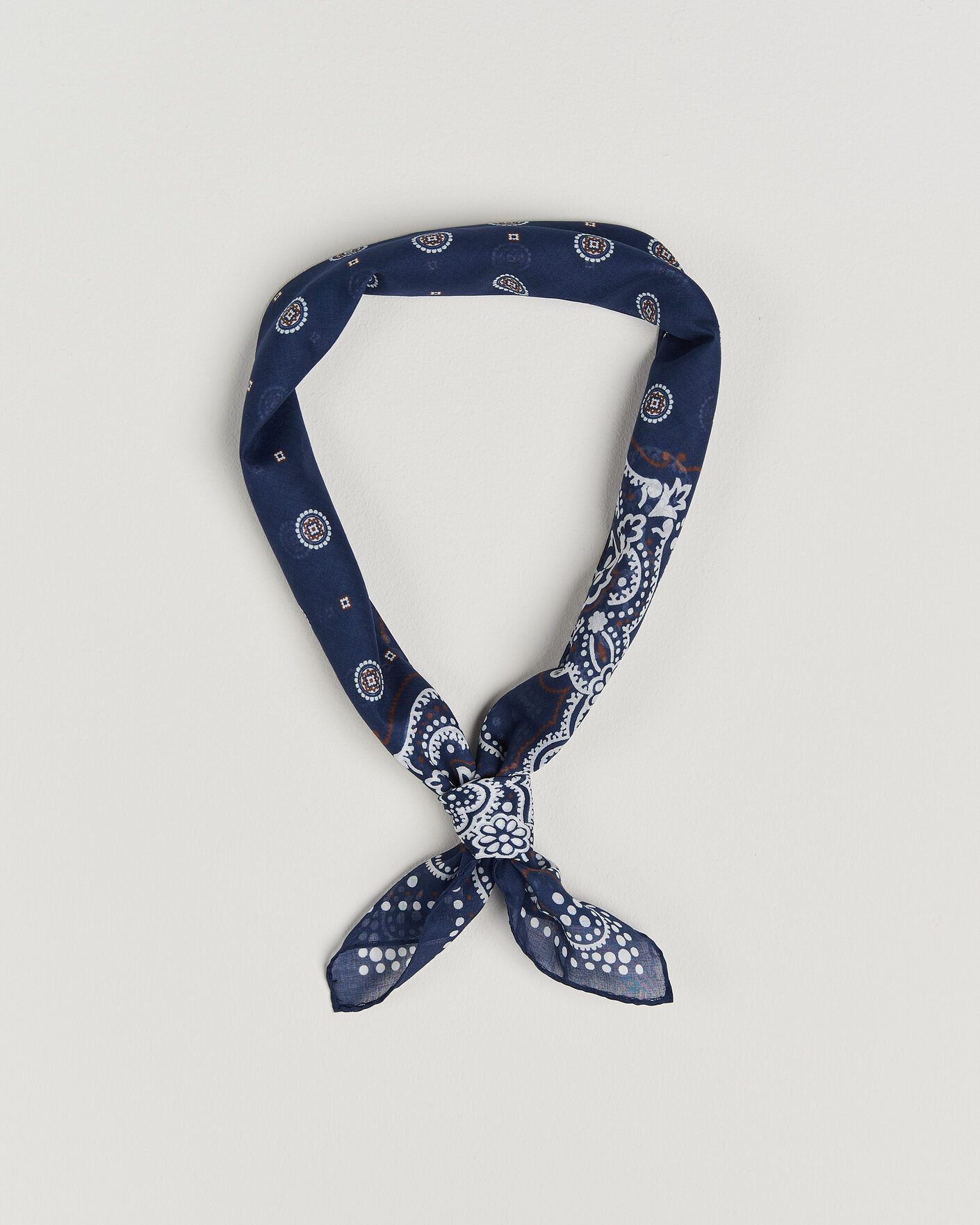 Men | Dress Scarves | Amanda Christensen | Cotton Voilé Medallion Bandana Navy
