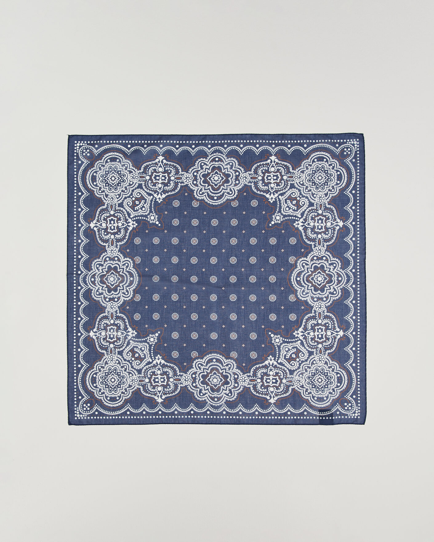 Men | Dress Scarves | Amanda Christensen | Cotton Voilé Medallion Bandana Navy