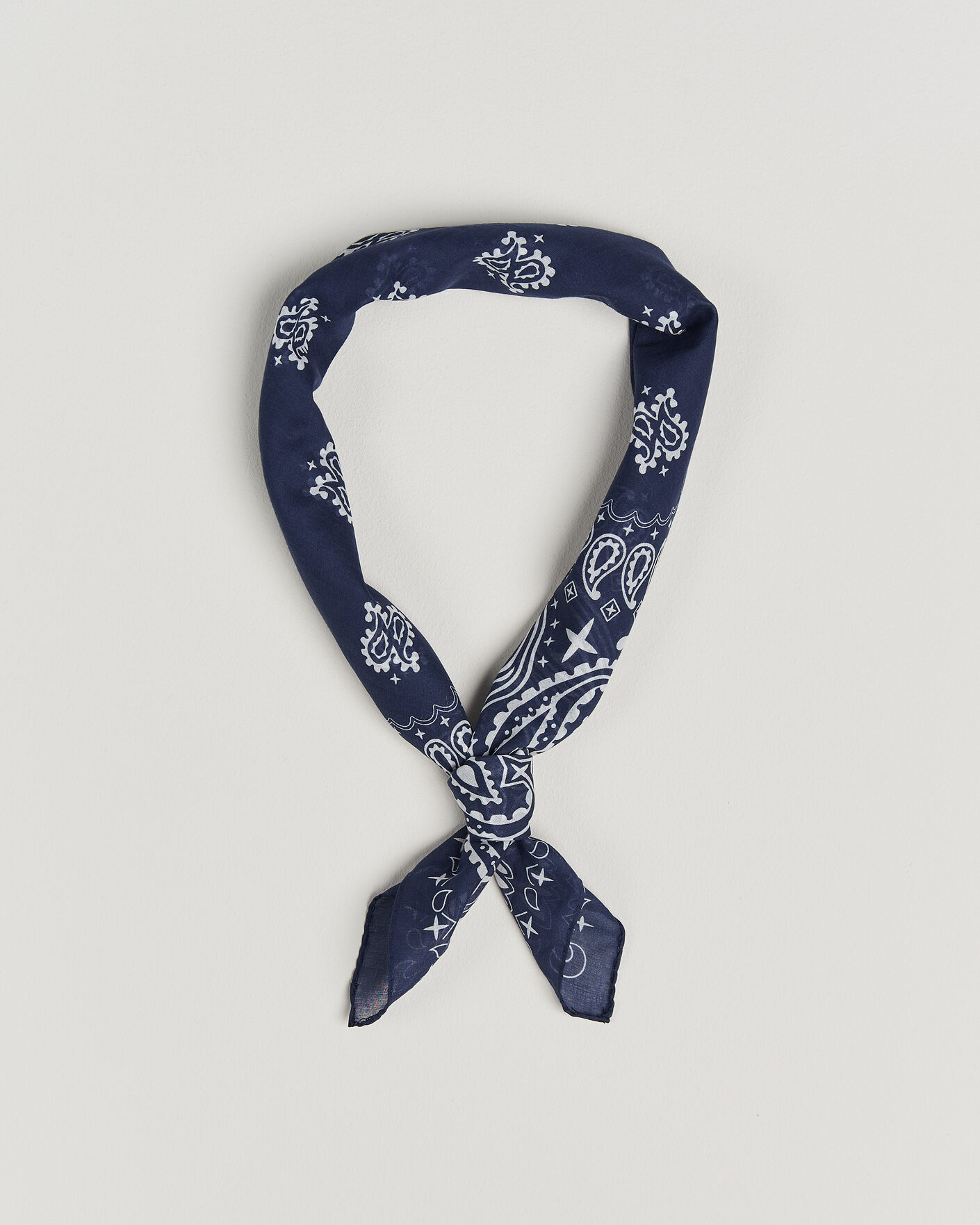 Men | Dress Scarves | Amanda Christensen | Cotton Voilé Paisley Bandana Navy