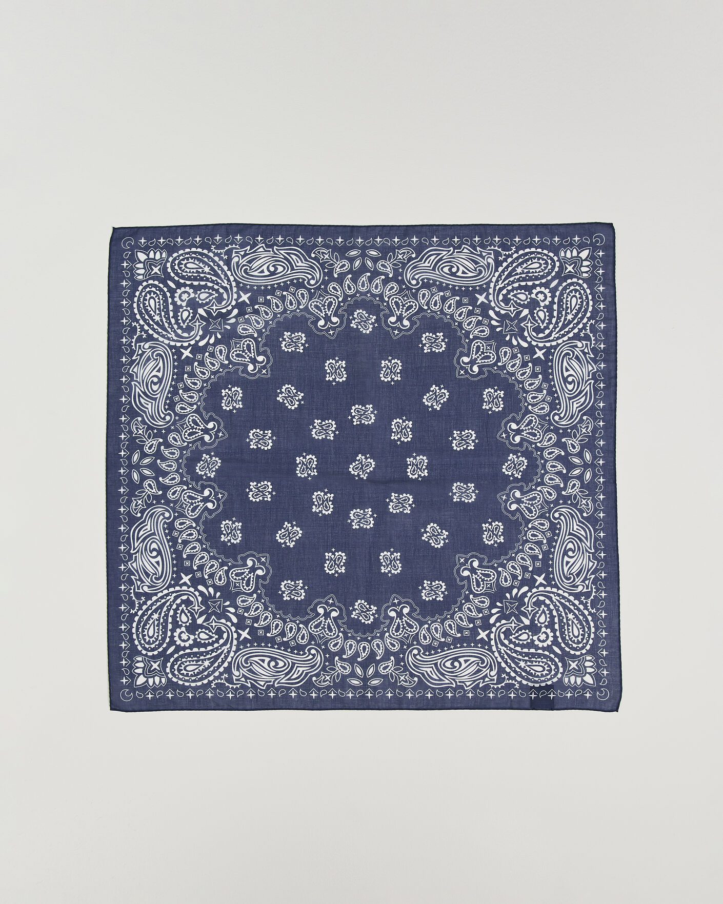 Men | Dress Scarves | Amanda Christensen | Cotton Voilé Paisley Bandana Navy