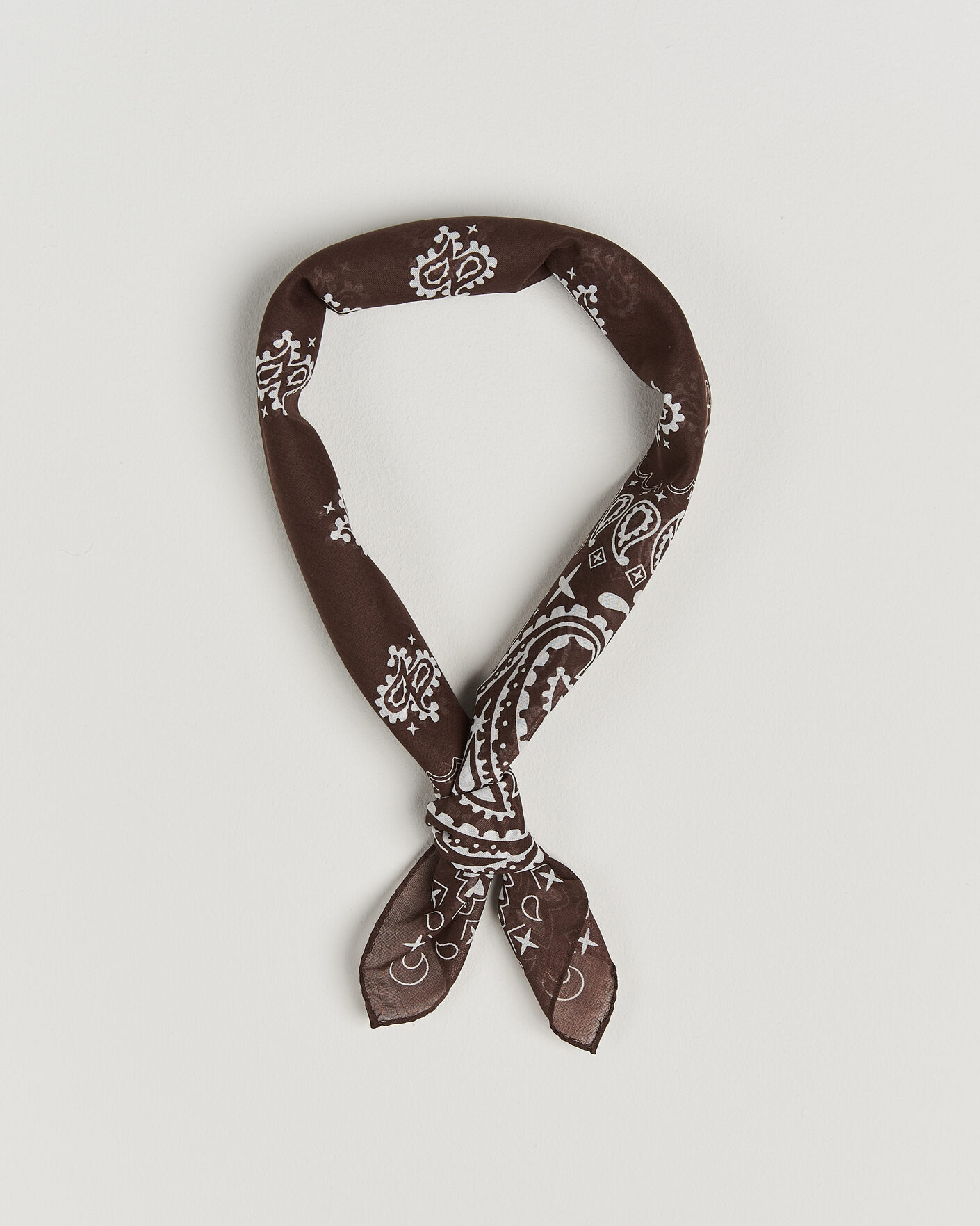 Men | Dress Scarves | Amanda Christensen | Cotton Voilé Paisley Bandana Dark Brown