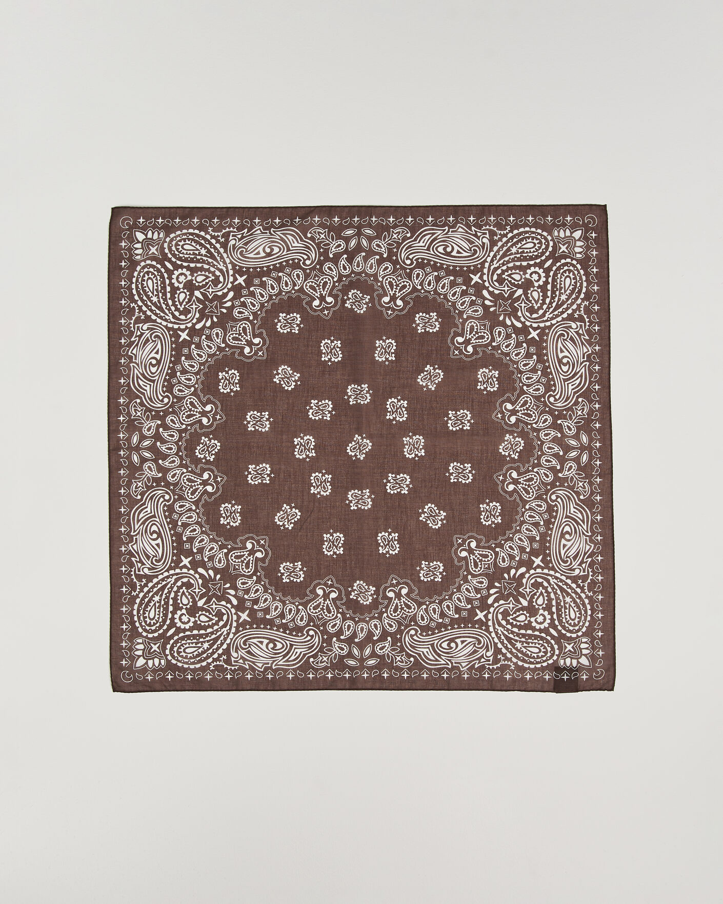 Men | Dress Scarves | Amanda Christensen | Cotton Voilé Paisley Bandana Dark Brown