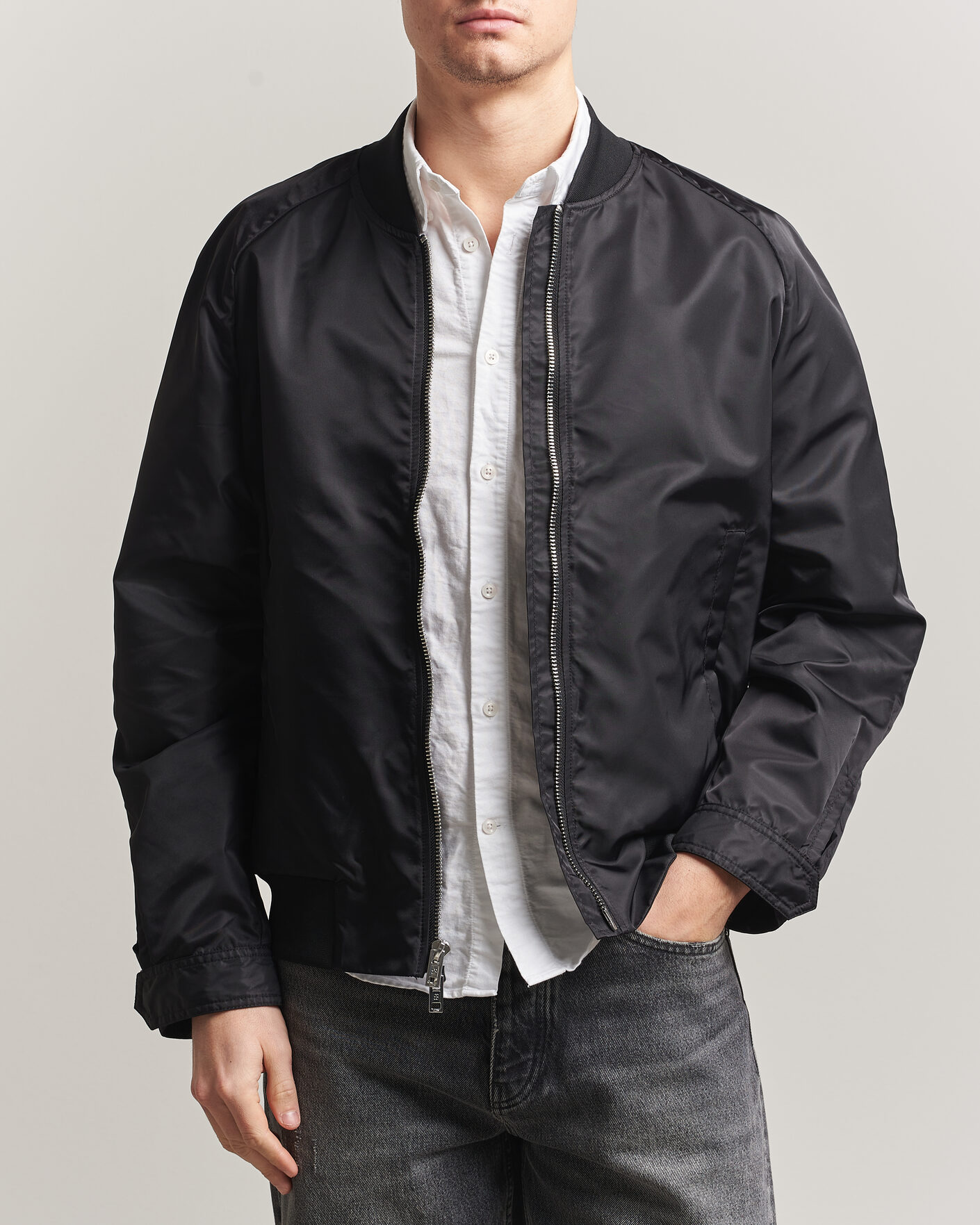 Men | Coats & Jackets | Filippa K | Technical Bomber Jacket Black
