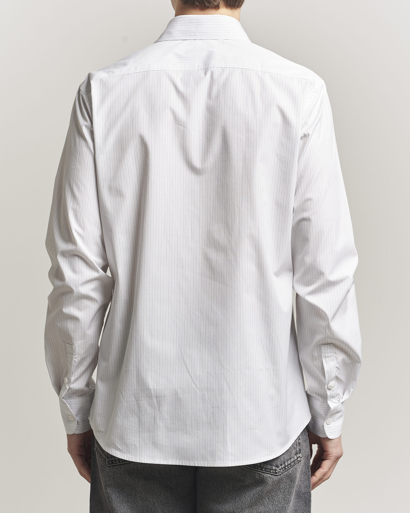 Men | Shirts | Filippa K | Cotton Poplin Striped Shirt White/Black