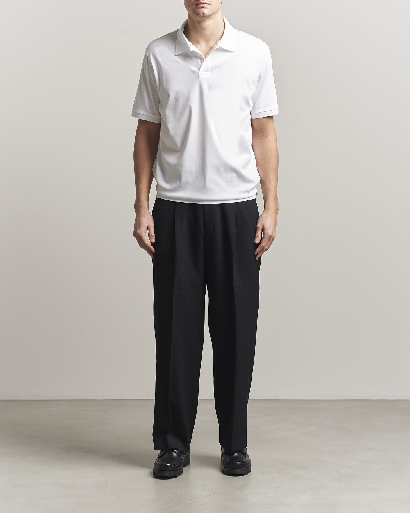 Men | Polo Shirts | Filippa K | Technical Cotton Polo White