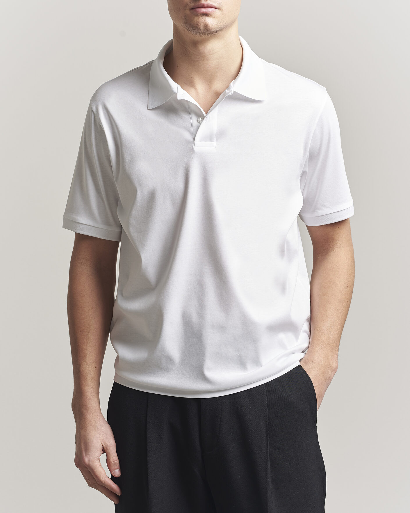 Men | Polo Shirts | Filippa K | Technical Cotton Polo White