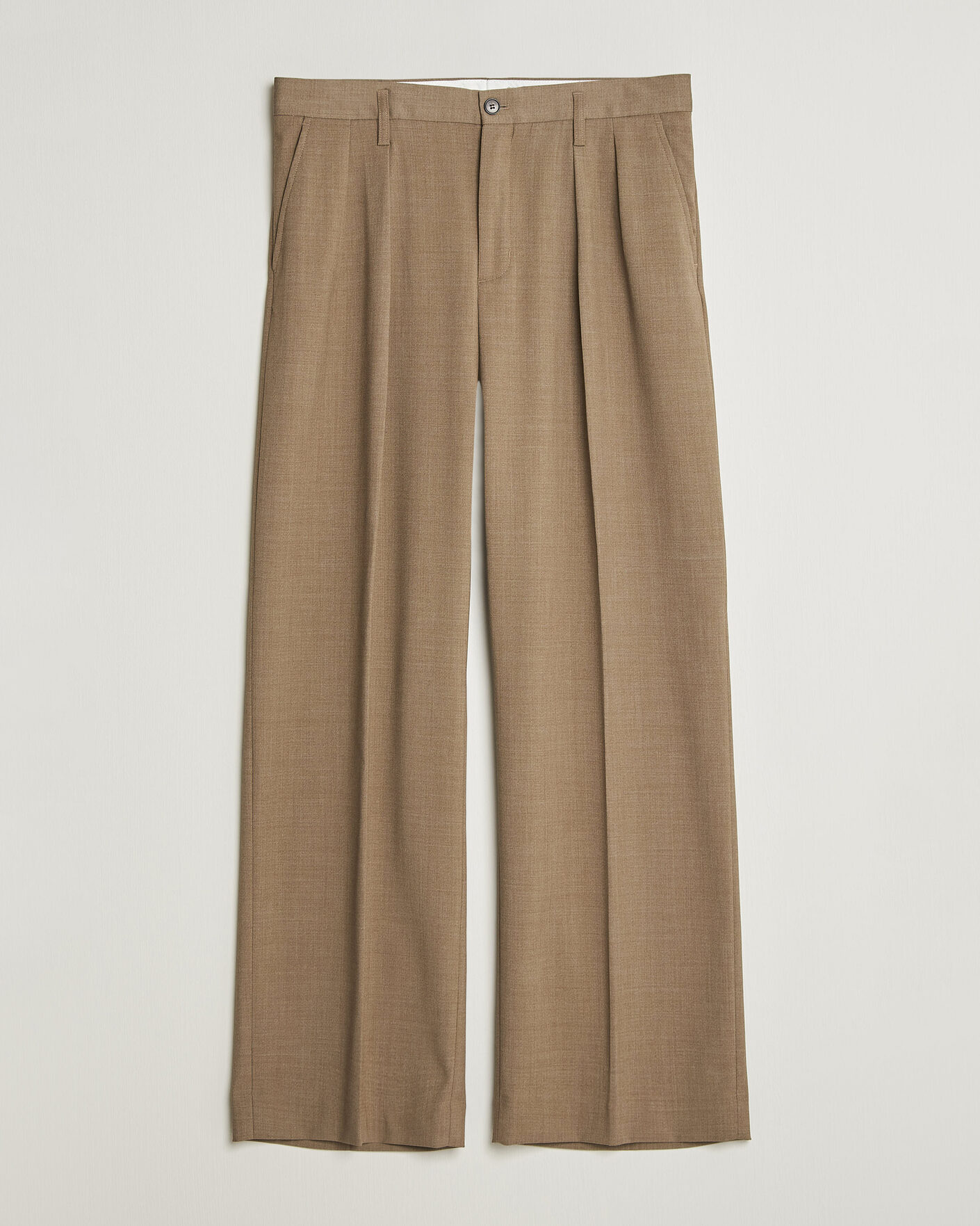 Men |  | Filippa K | Milo Wide Wool Trousers Light Driftwood