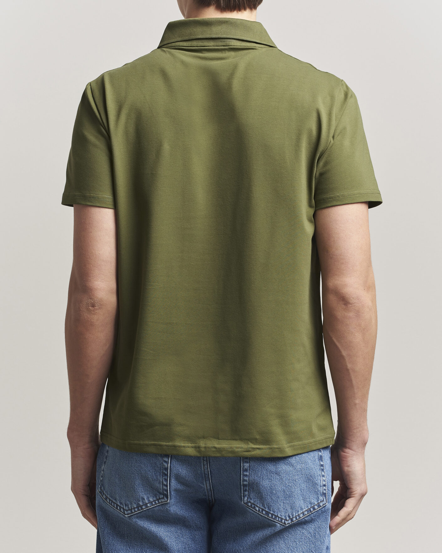 Men | Polo Shirts | Filippa K | Soft Lycra Polo T-Shirt Laurel Green