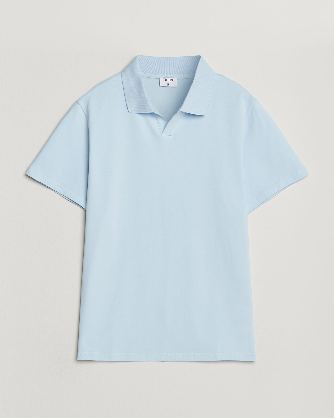 Men | Polo Shirts | Filippa K | Soft Lycra Polo T-Shirt Frost Blue