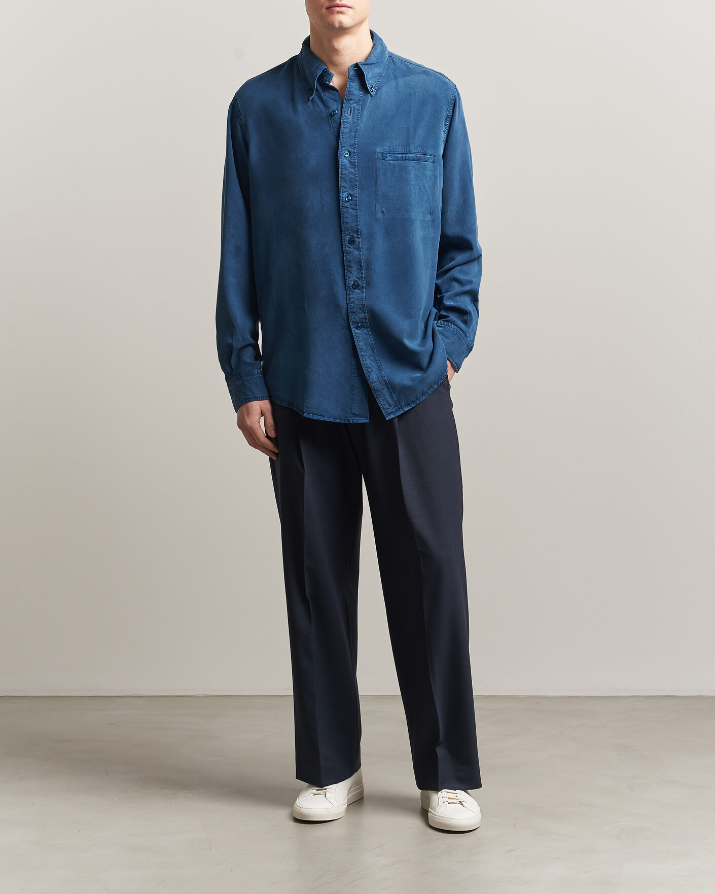 Men | Shirts | Filippa K | Zack Lyocell Shirt Night Teal