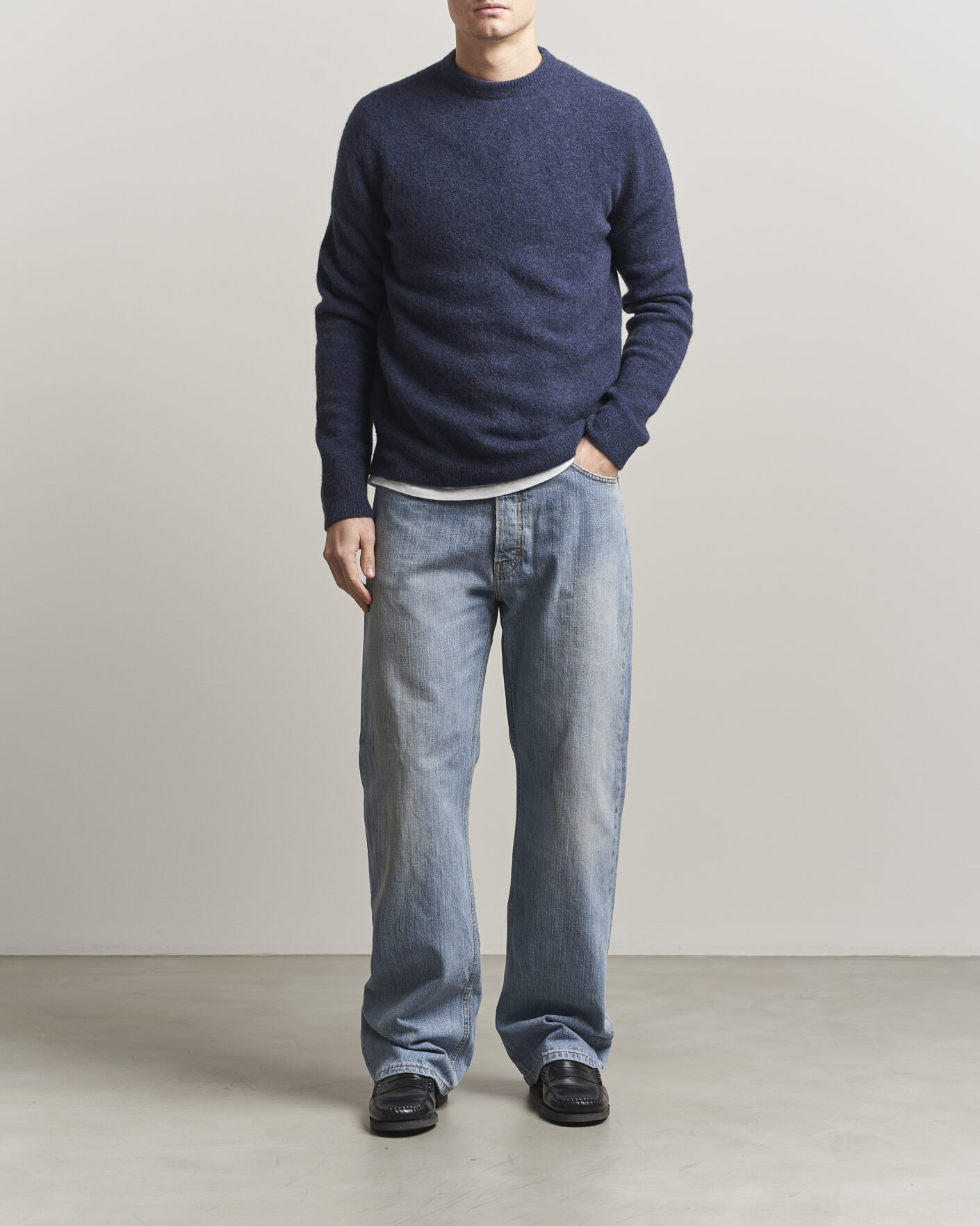 Men | Sweaters & Knitwear | Filippa K | Yak Knitted Sweater Night Teal