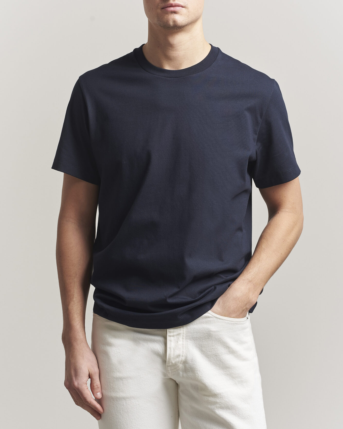 Men | T-Shirts | Filippa K | Filip Crew Neck T-Shirt Navy