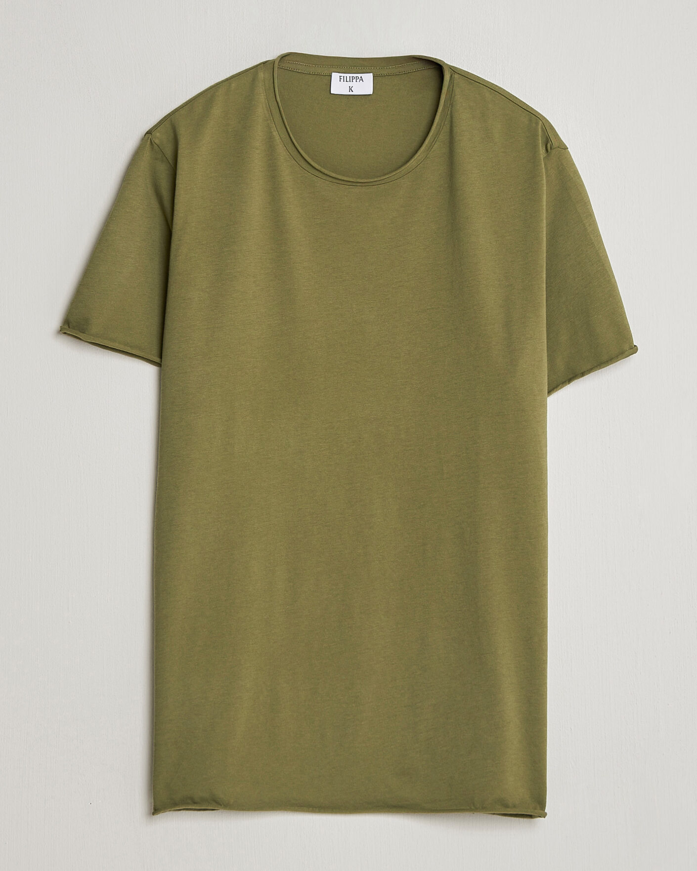 Men | T-Shirts | Filippa K | Roll Neck Crew Neck T-Shirt Laurel Green