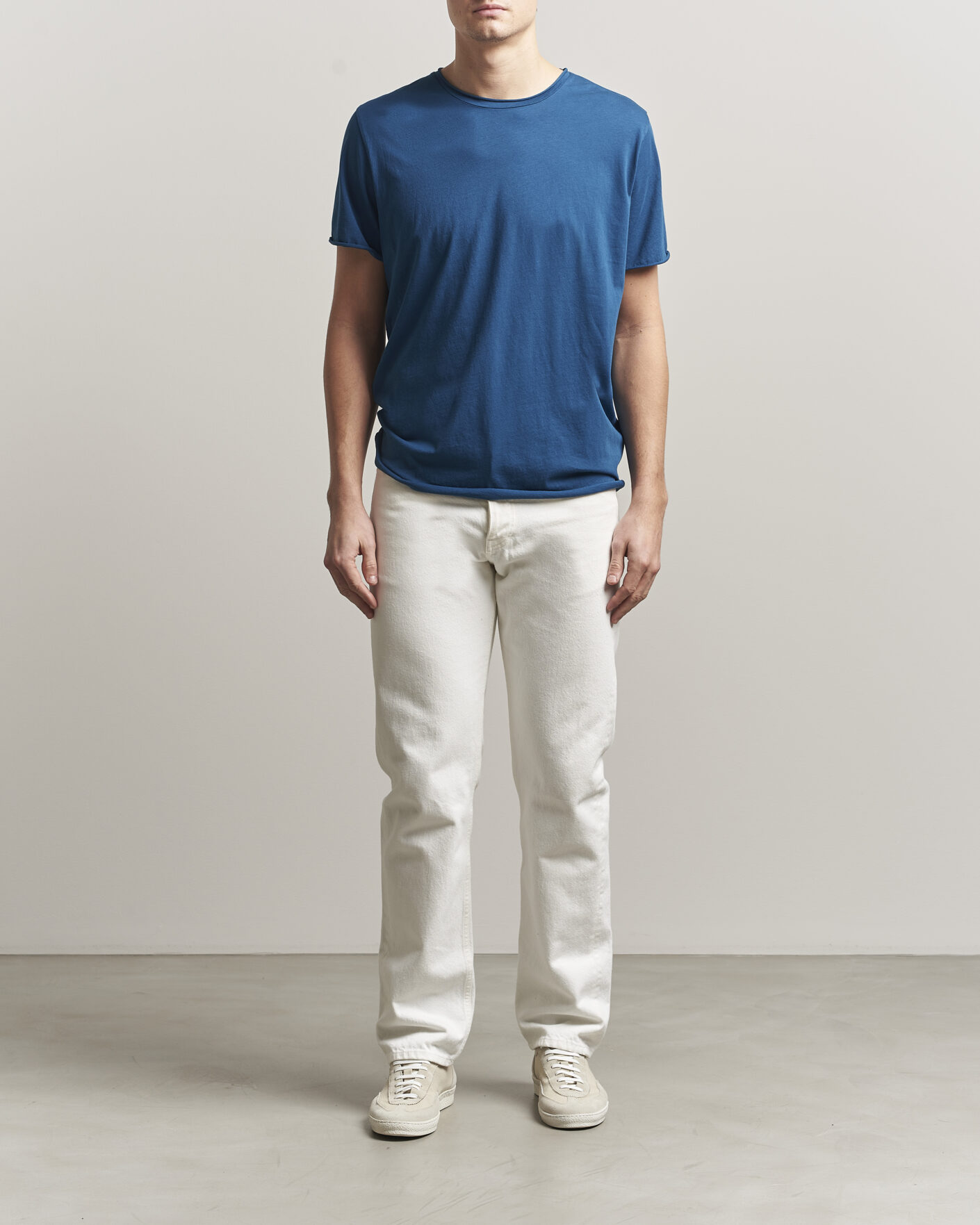 Men | T-Shirts | Filippa K | Roll Neck Crew Neck T-Shirt Night Teal