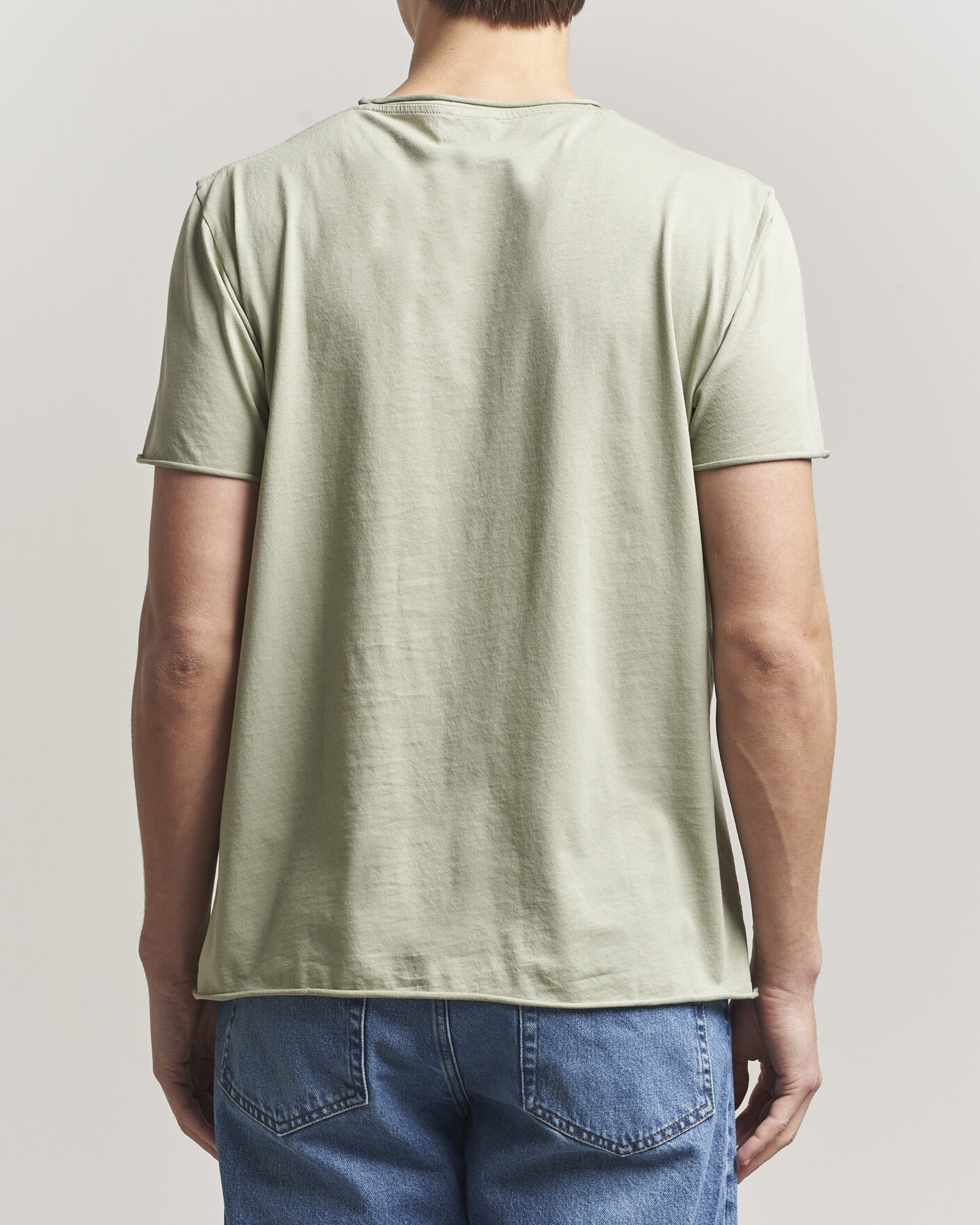 Men | T-Shirts | Filippa K | Roll Neck Crew Neck T-Shirt Light Green
