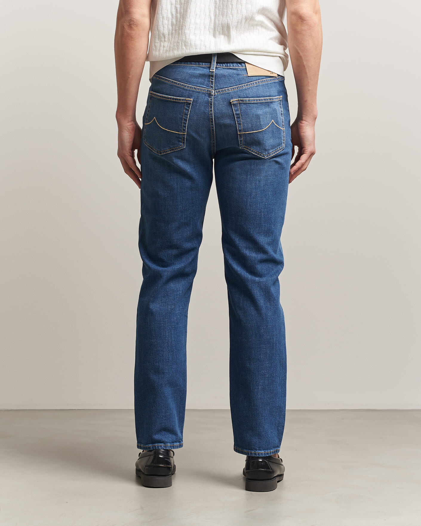 Men | Trousers | Jacob Cohën | Edos Regular Straight Fit Stretch Jeans Mid Blue