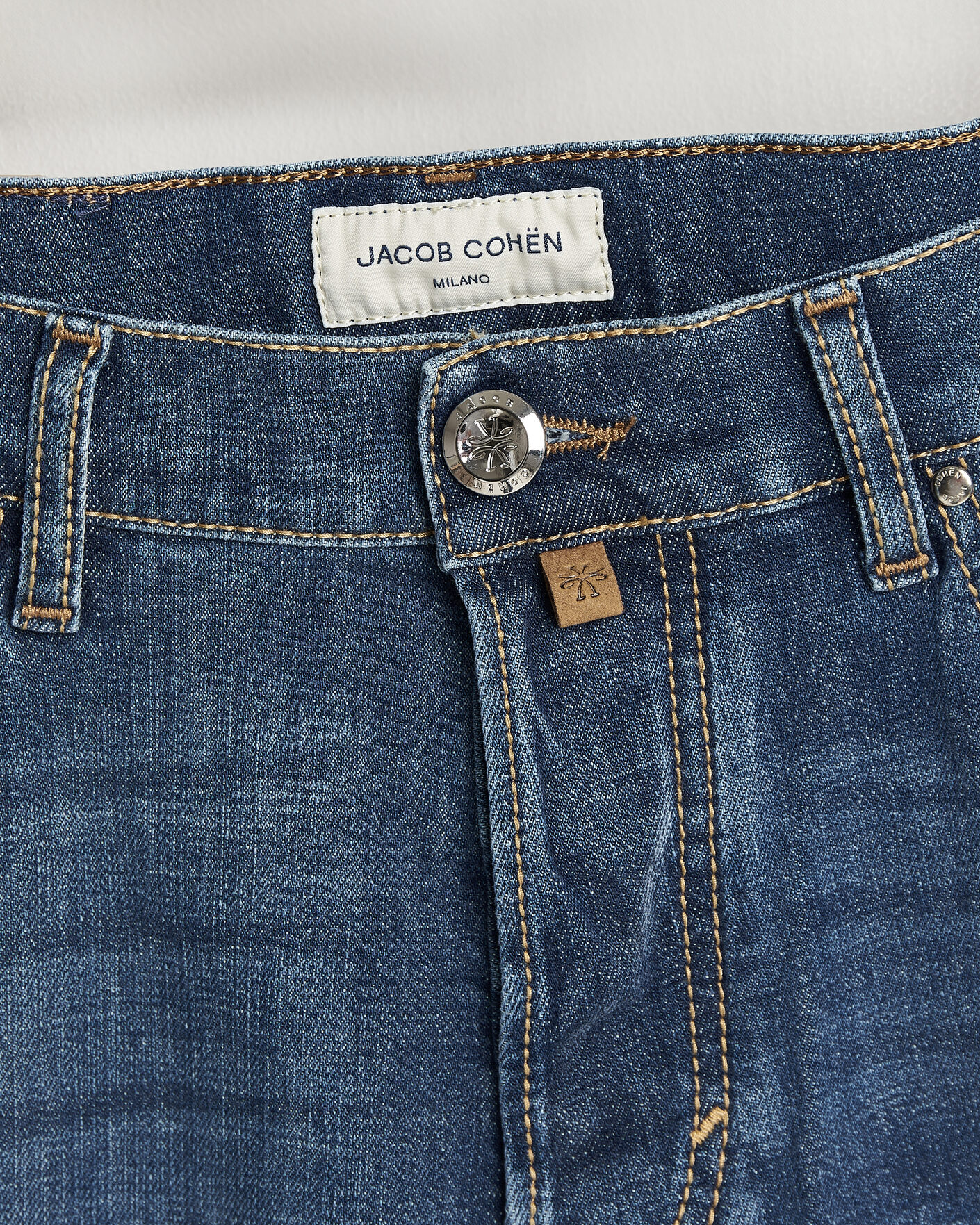 Men | Trousers | Jacob Cohën | Edos Regular Straight Fit Stretch Jeans Mid Blue
