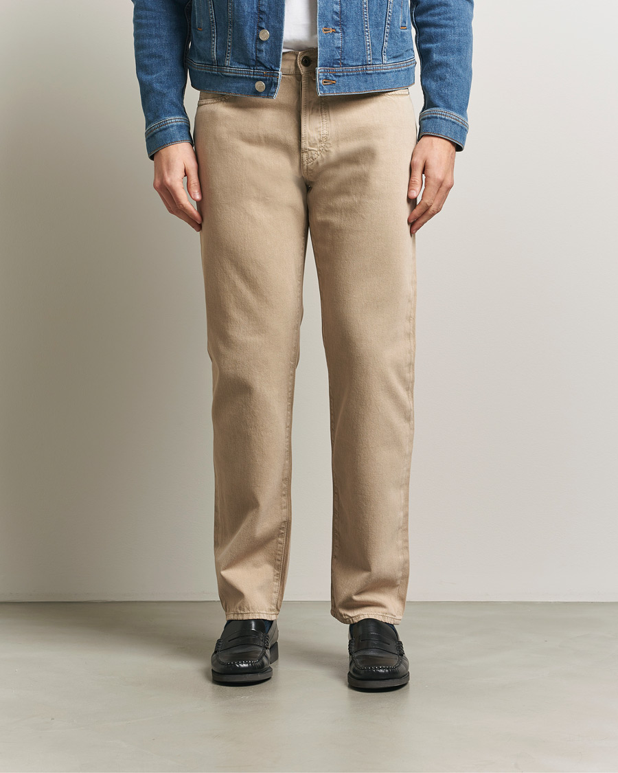 Men | Trousers | Jacob Cohën | Edos Regular Straight Fit Bull Denim Jeans Beige