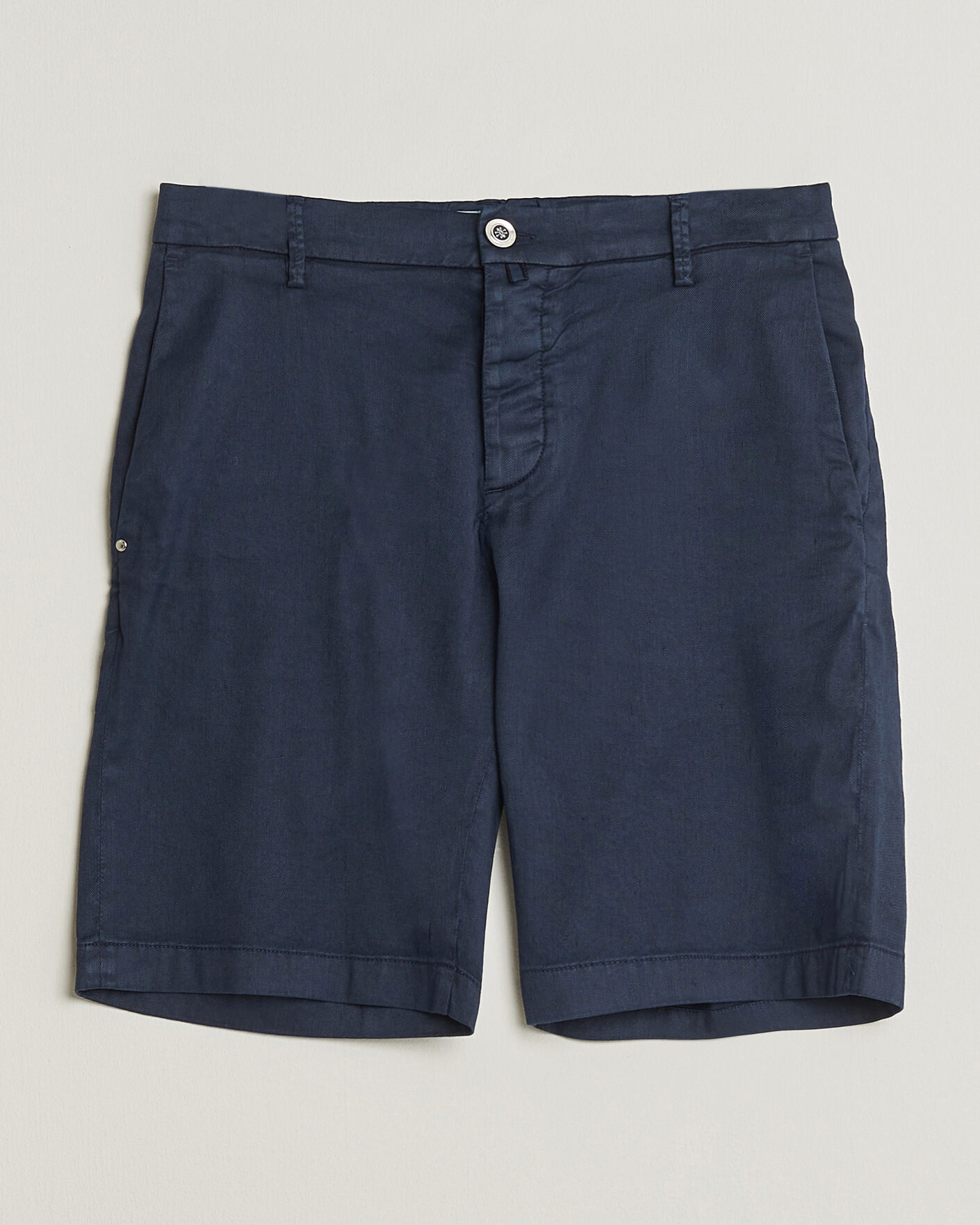 Jacob Cohën George Stretch Linen Shorts Navy at CareOfCarl.com
